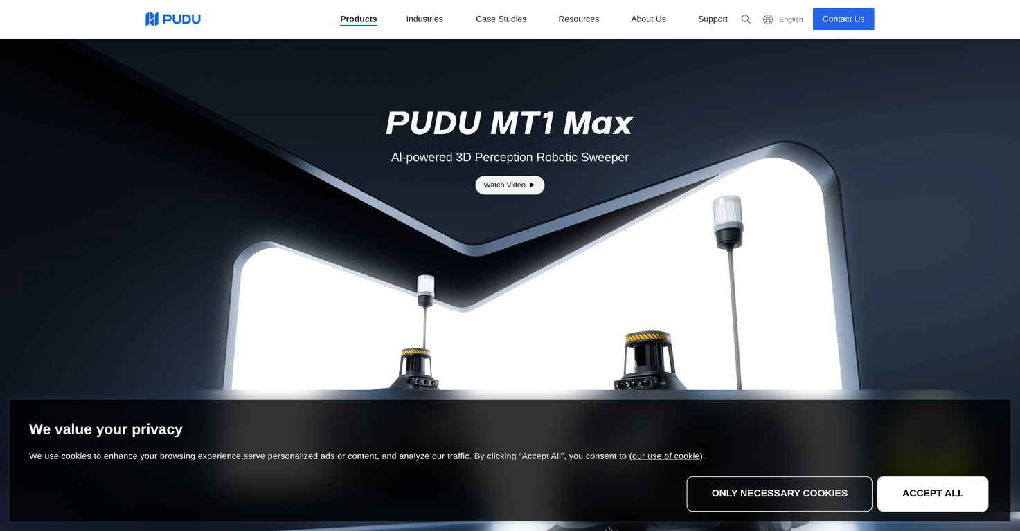 PUDU MT1 Max website