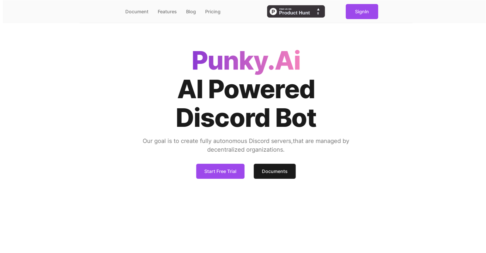 PunkyAI website
