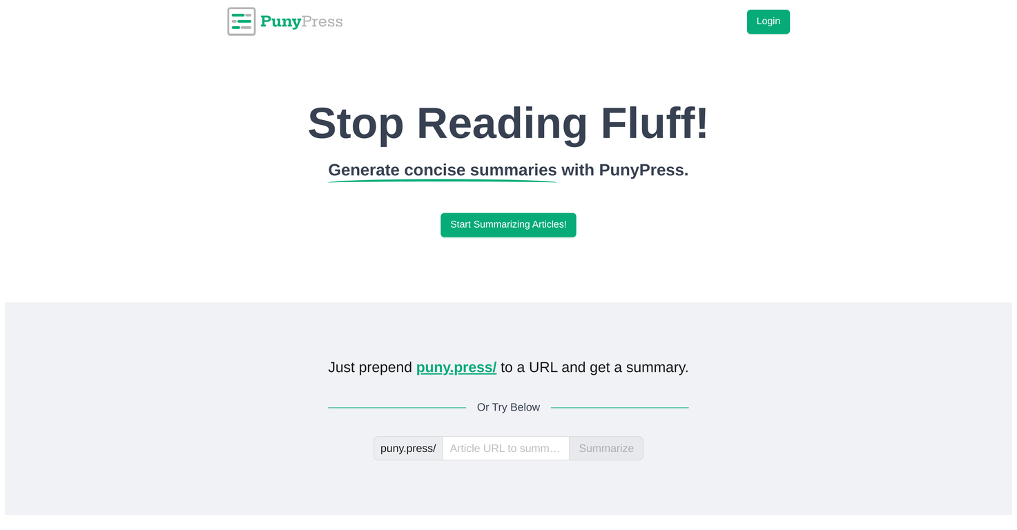 PunyPress website