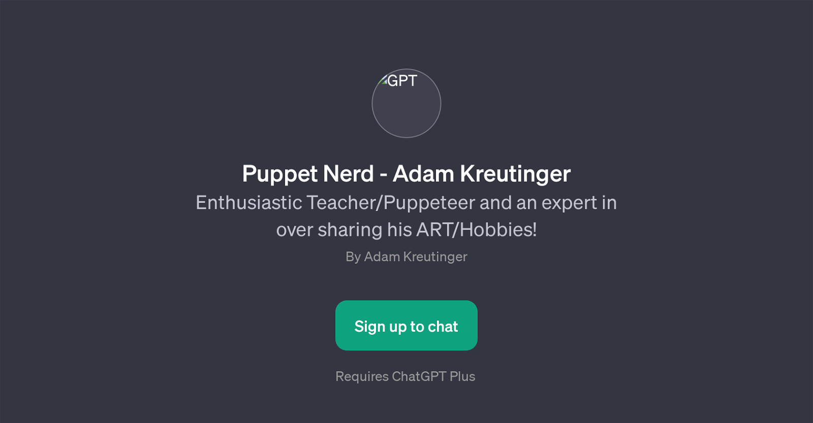 Puppet Nerd - Adam Kreutinger website