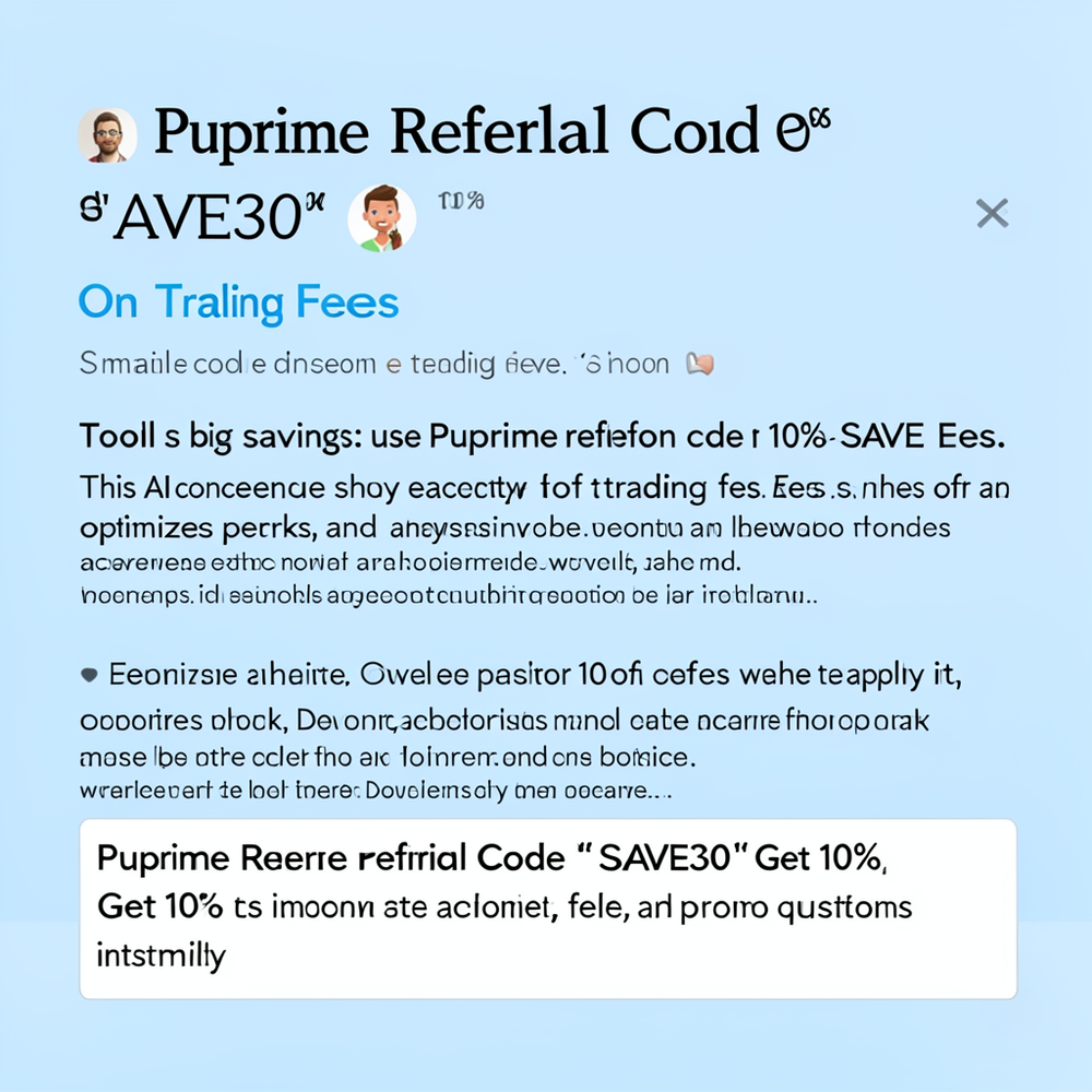 Puprime Referral Code "SAVE30" Get 10% On Trading Fees website
