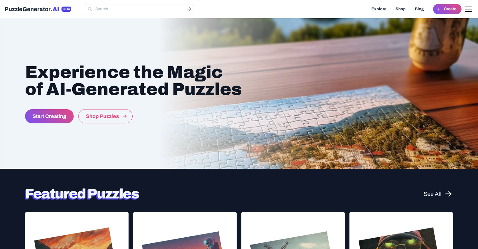 Puzzle generator website