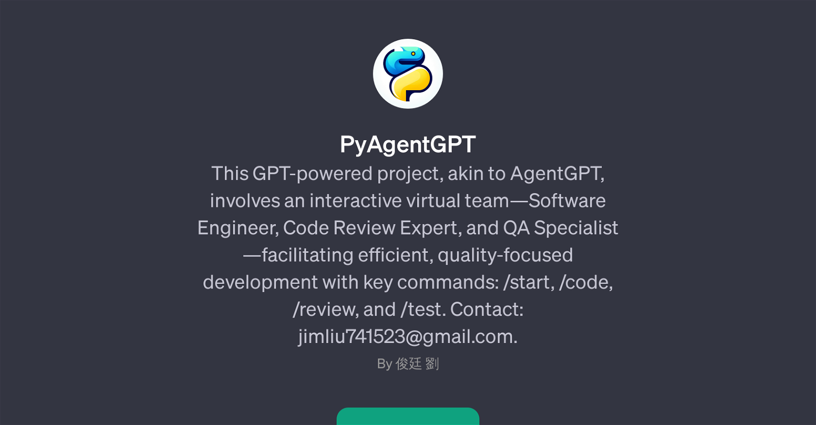 PyAgentGPT website