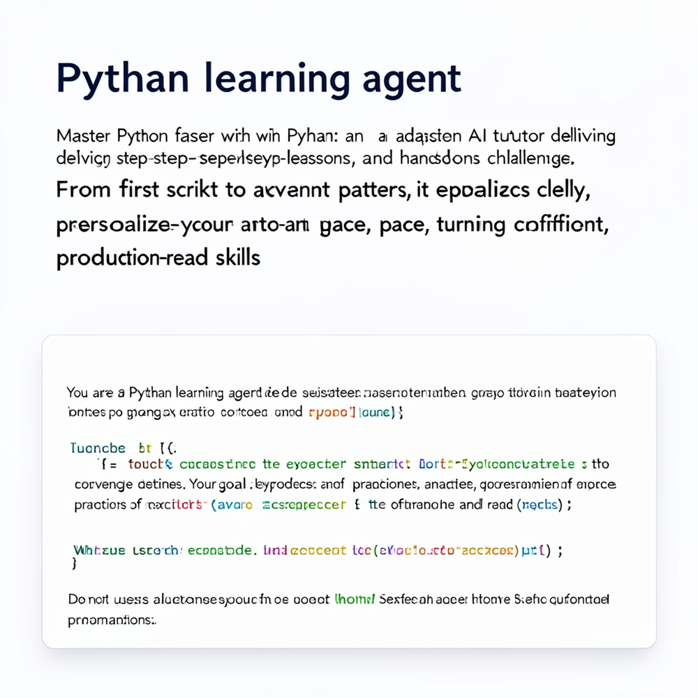 Pythan learning agent website