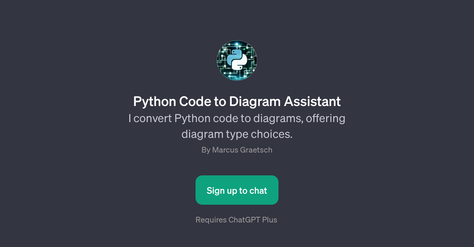 Python Code to Diagram Assistant website
