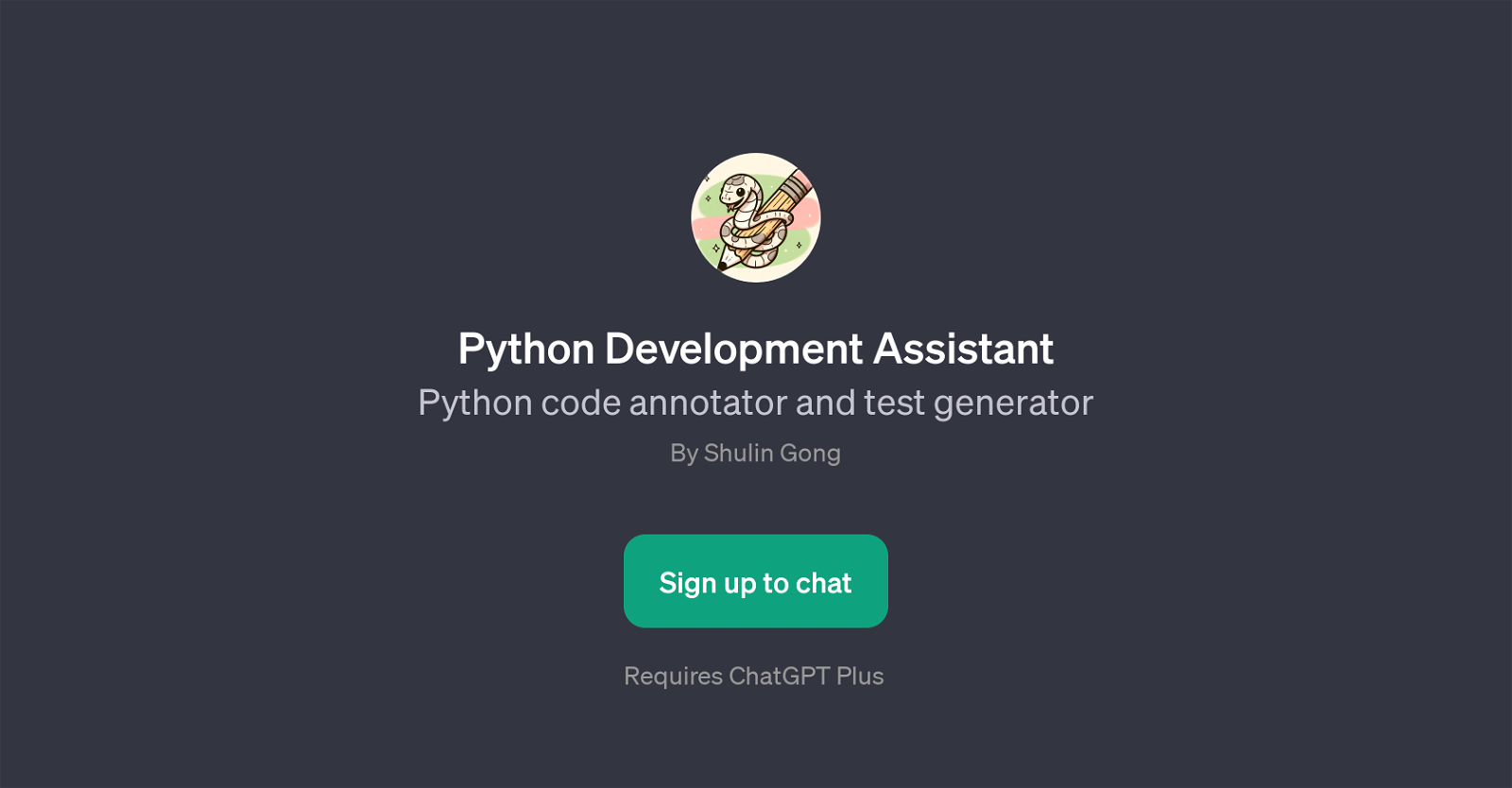 Python Development Assistant website