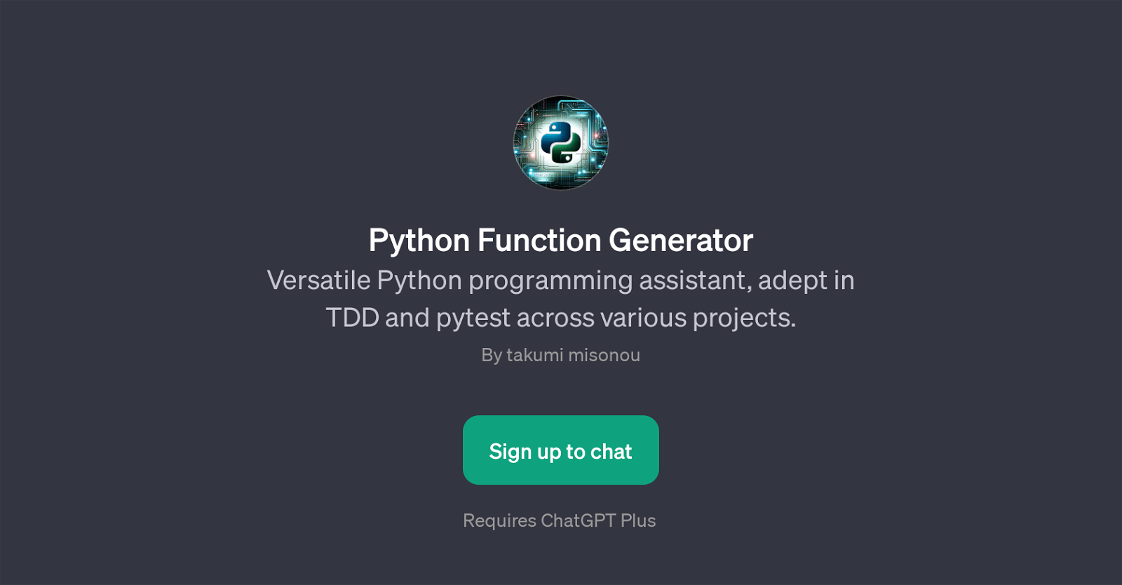 Python Function Generator website