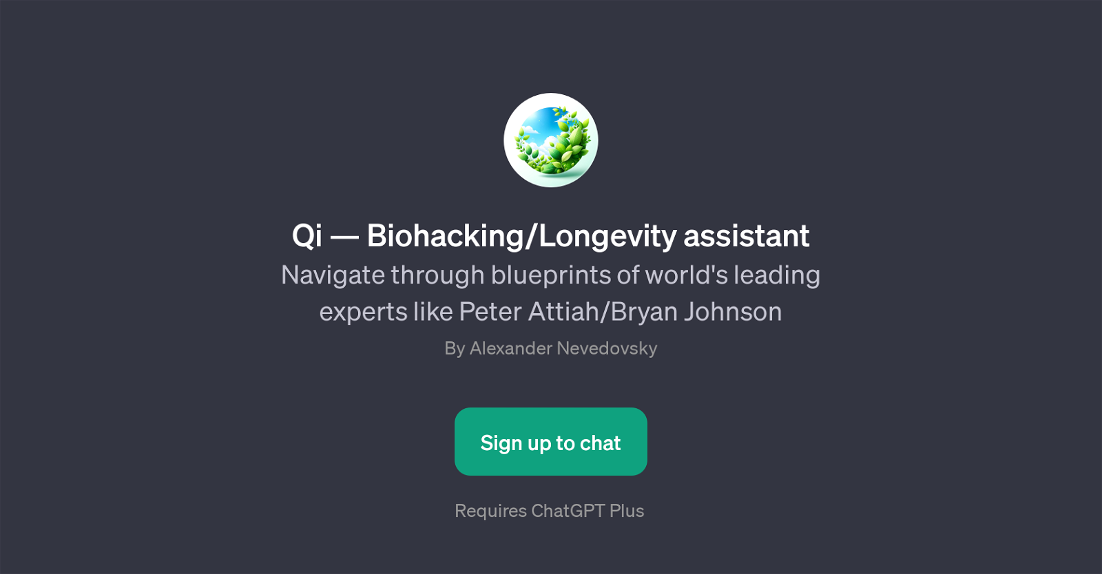 Qi  Biohacking/Longevity assistant website