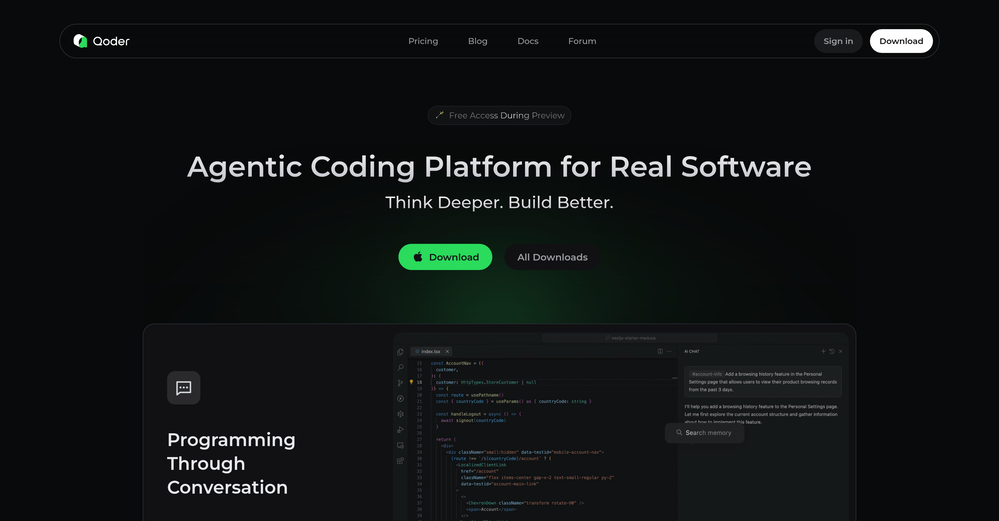 Qoder website
