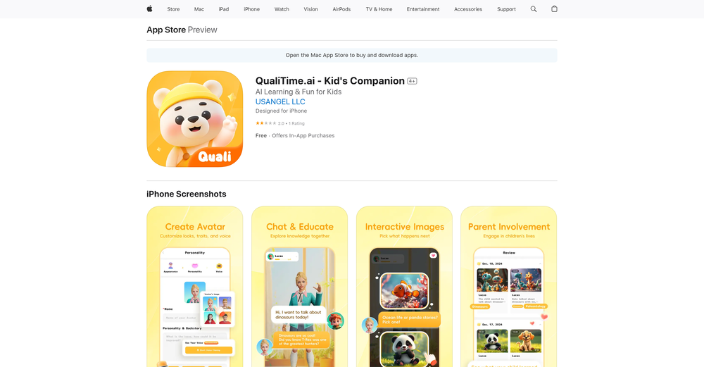 QualiTime.ai - Kid's Companion website