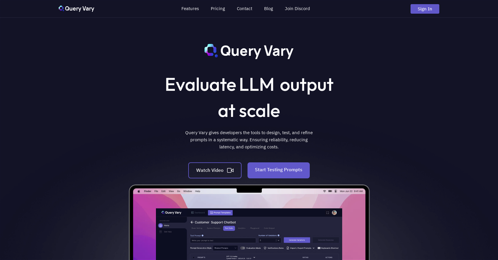 Query Vary website