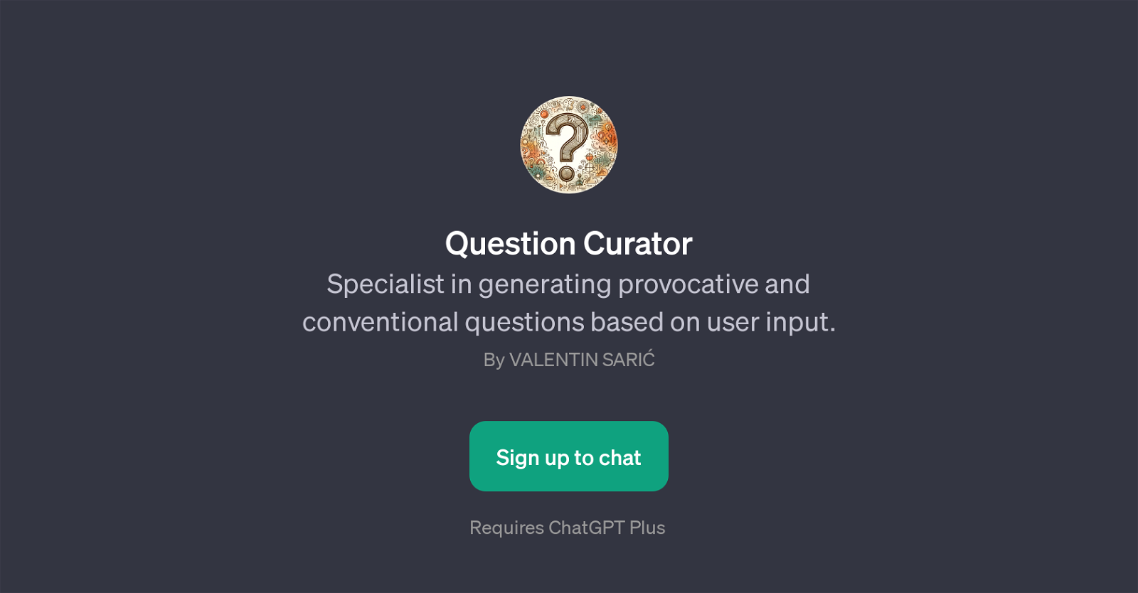 Question Curator website