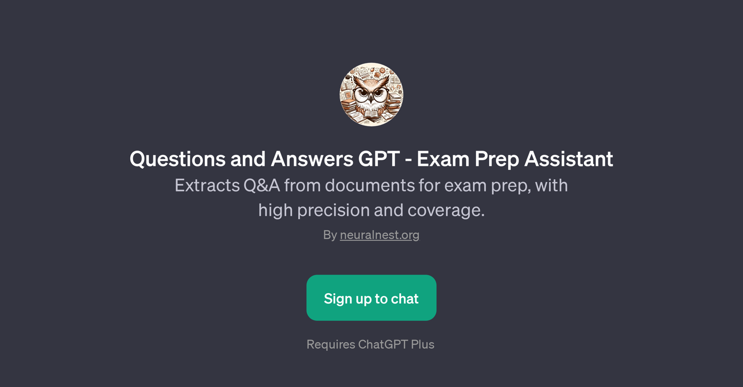 Questions and Answers GPT - Exam Prep Assistant website