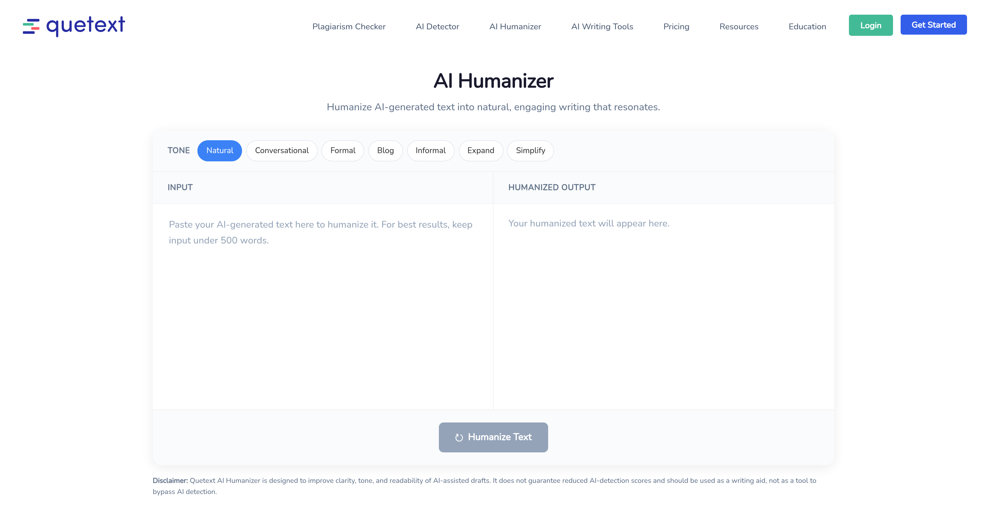 Quetext AI Humanizer screenshot 1 Quetext AI Humanizer screenshot 1