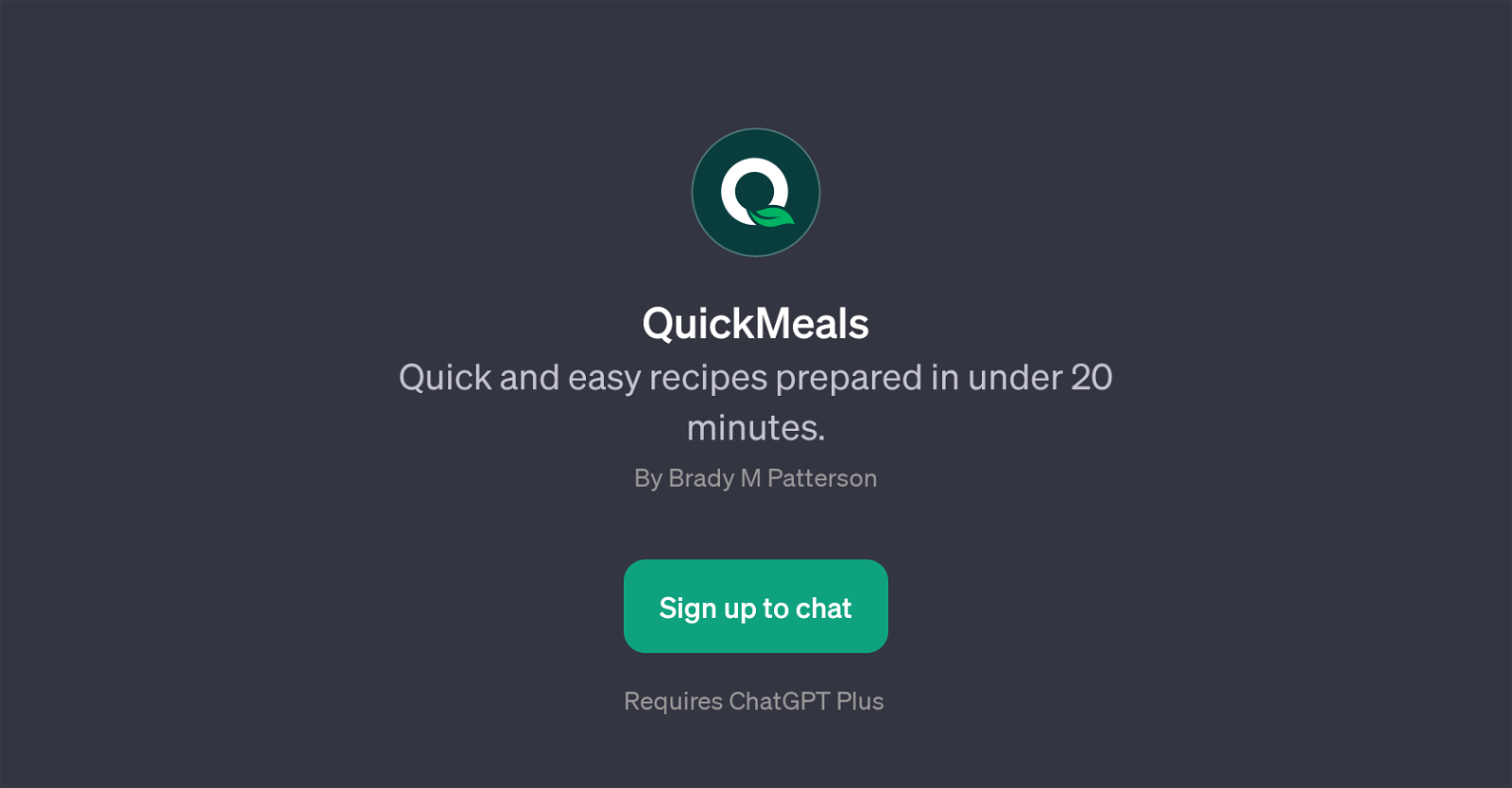 QuickMeals website