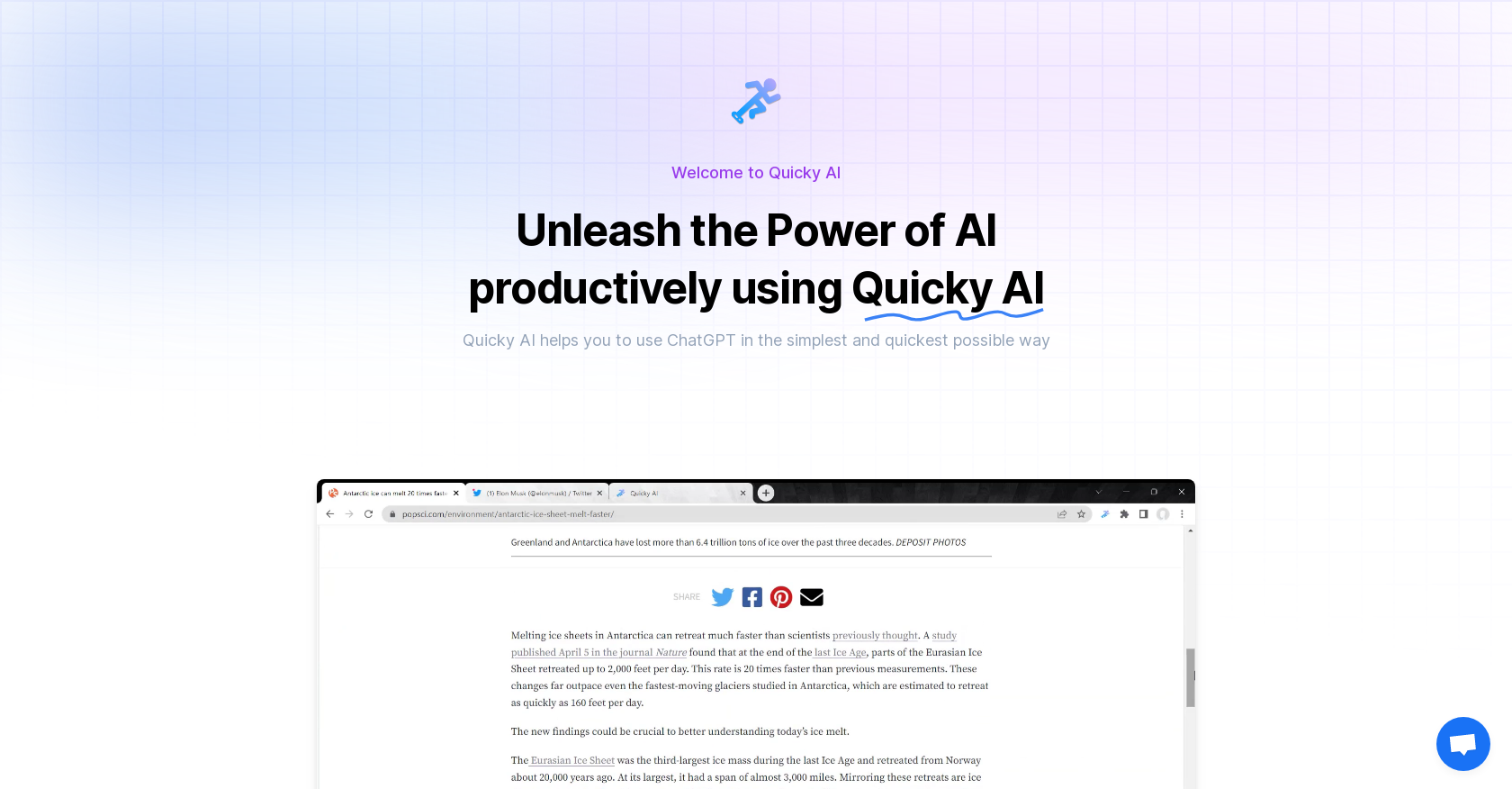 QuickyAI website