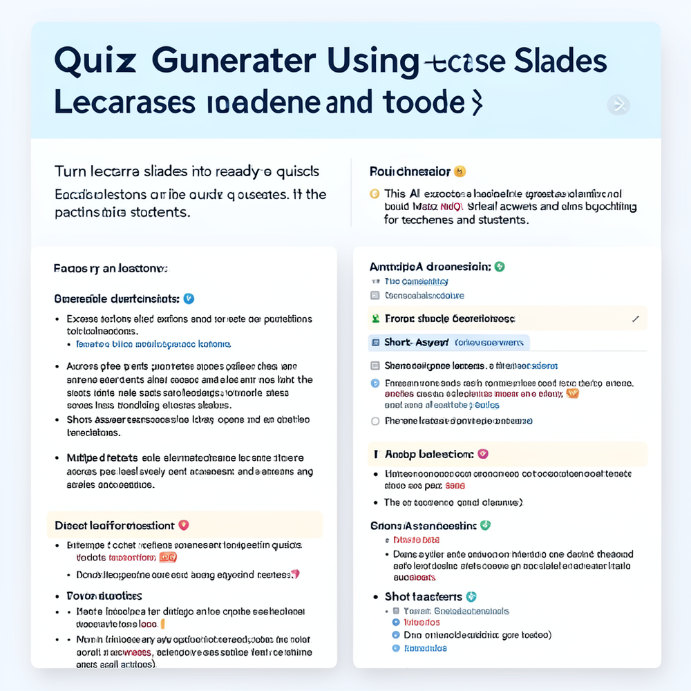 Quiz Generator Using Lecture Slides website