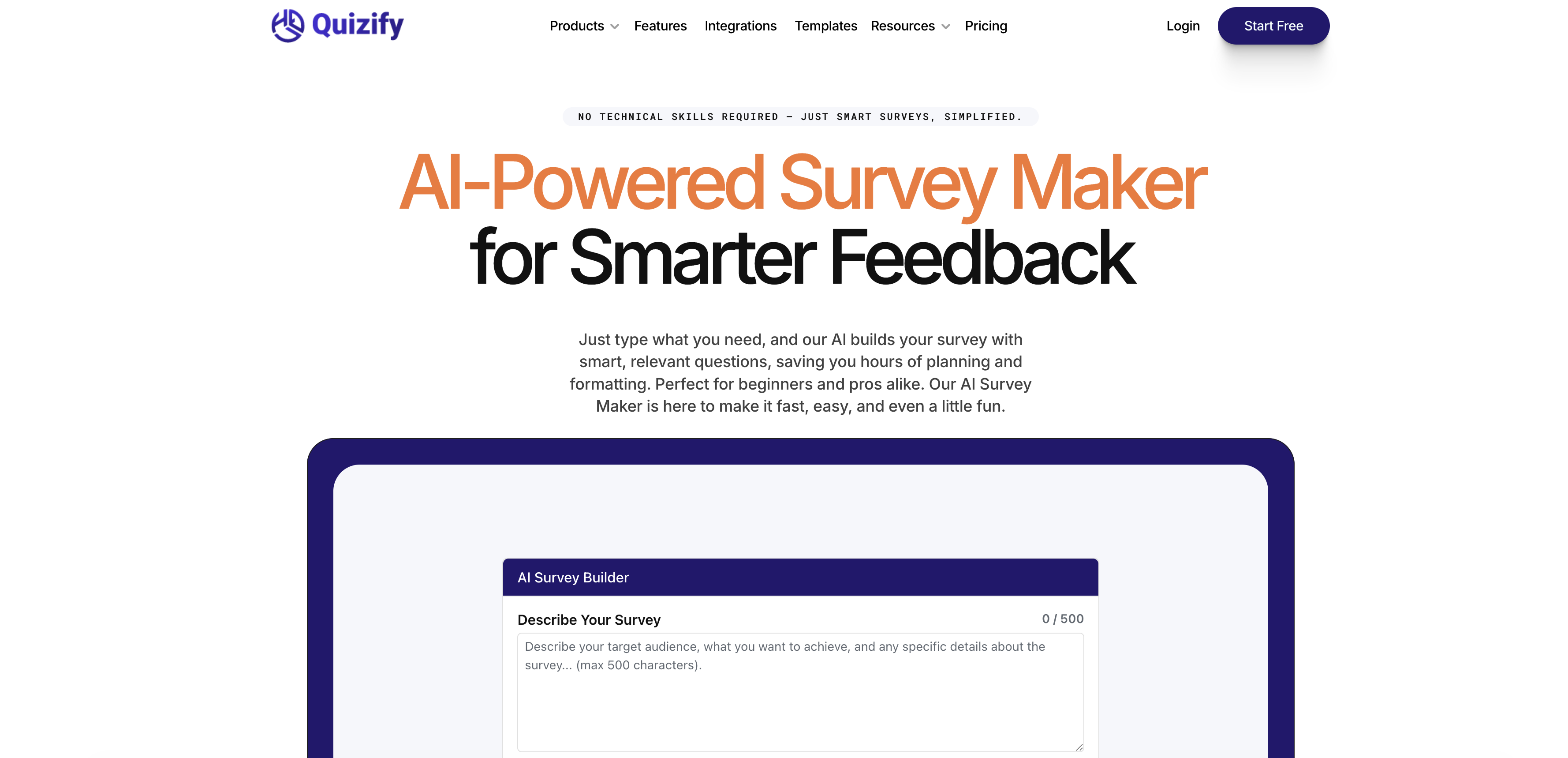 Quizify AI Survey Maker preview