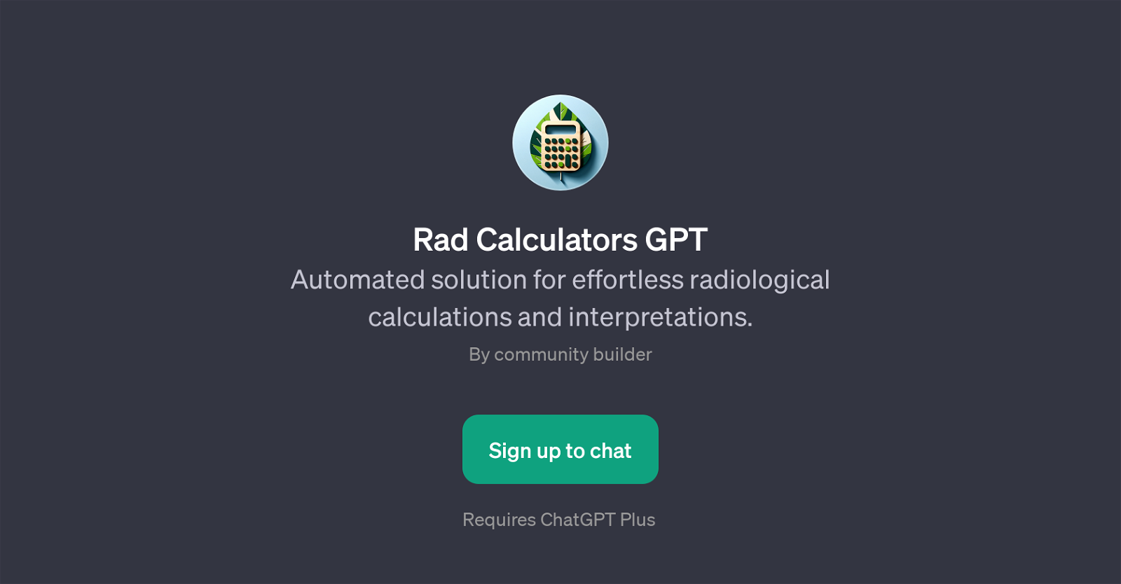 Rad Calculators GPT website