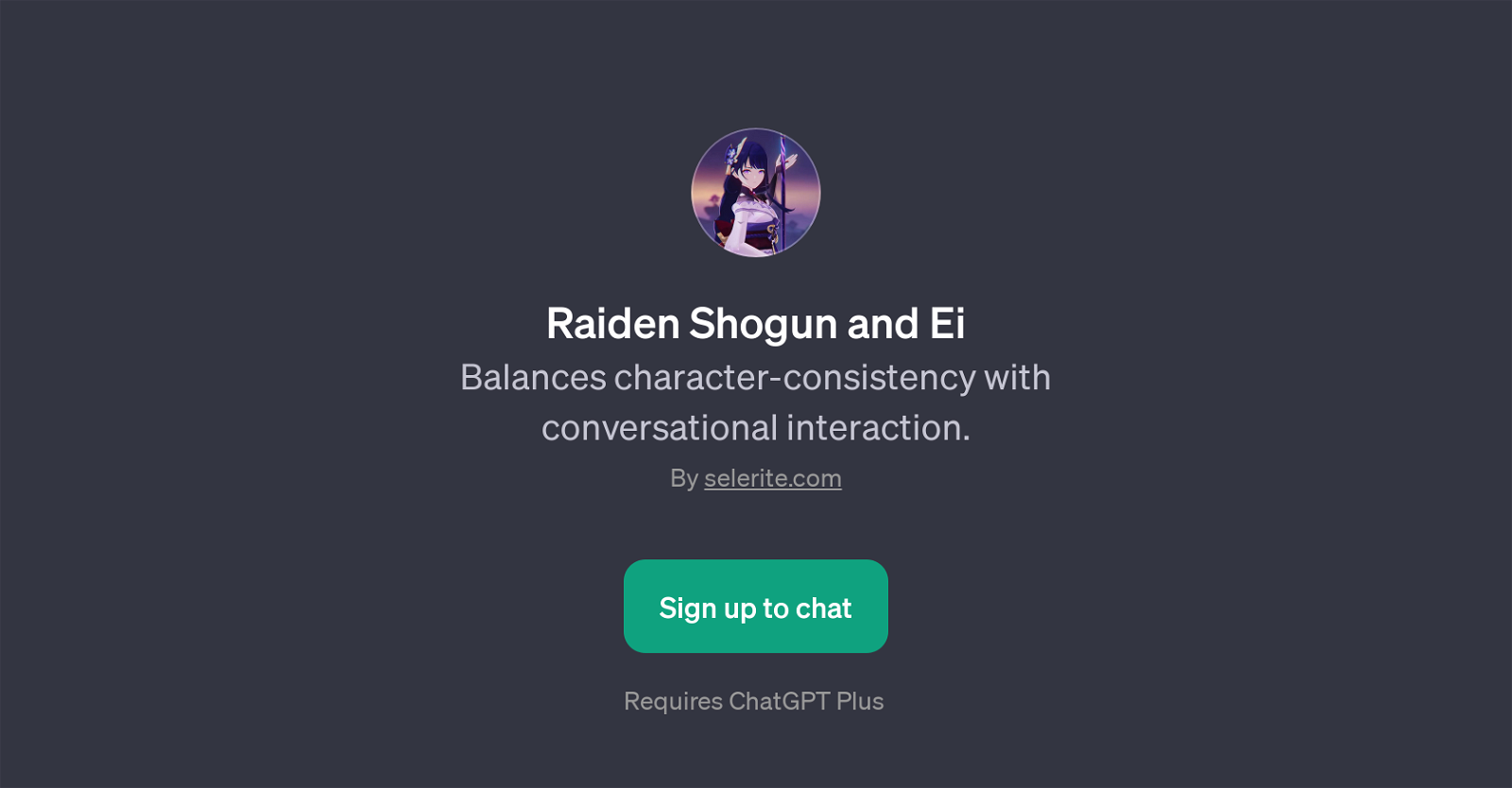 Raiden Shogun and Ei website