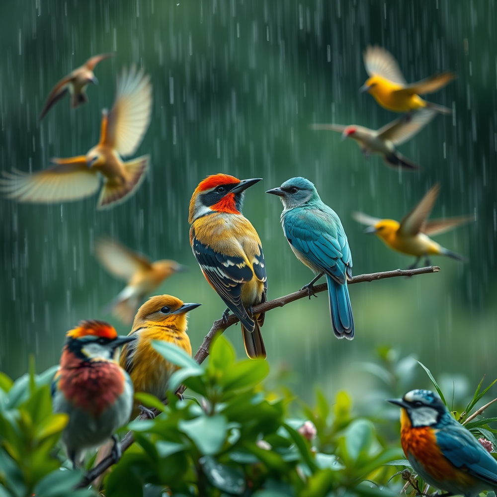 Rainy nature birds high quality 4k image website