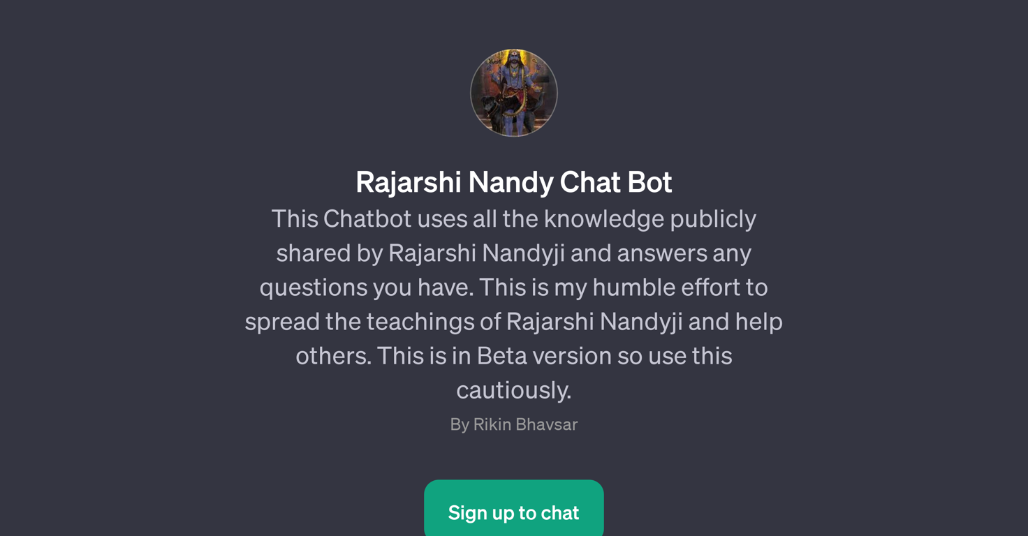 Rajarshi Nandy Chat Bot website