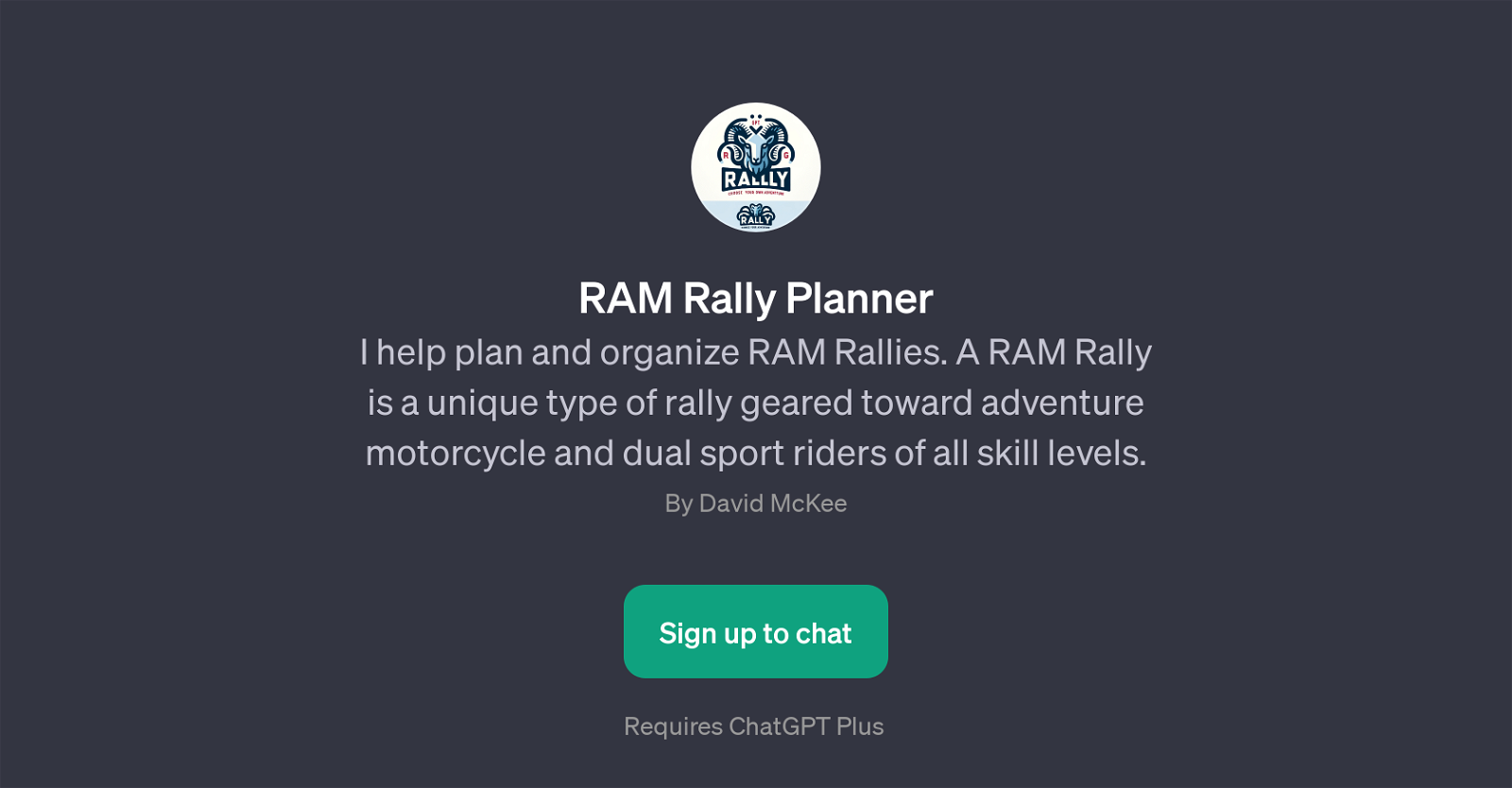 RAM Rally Planner website