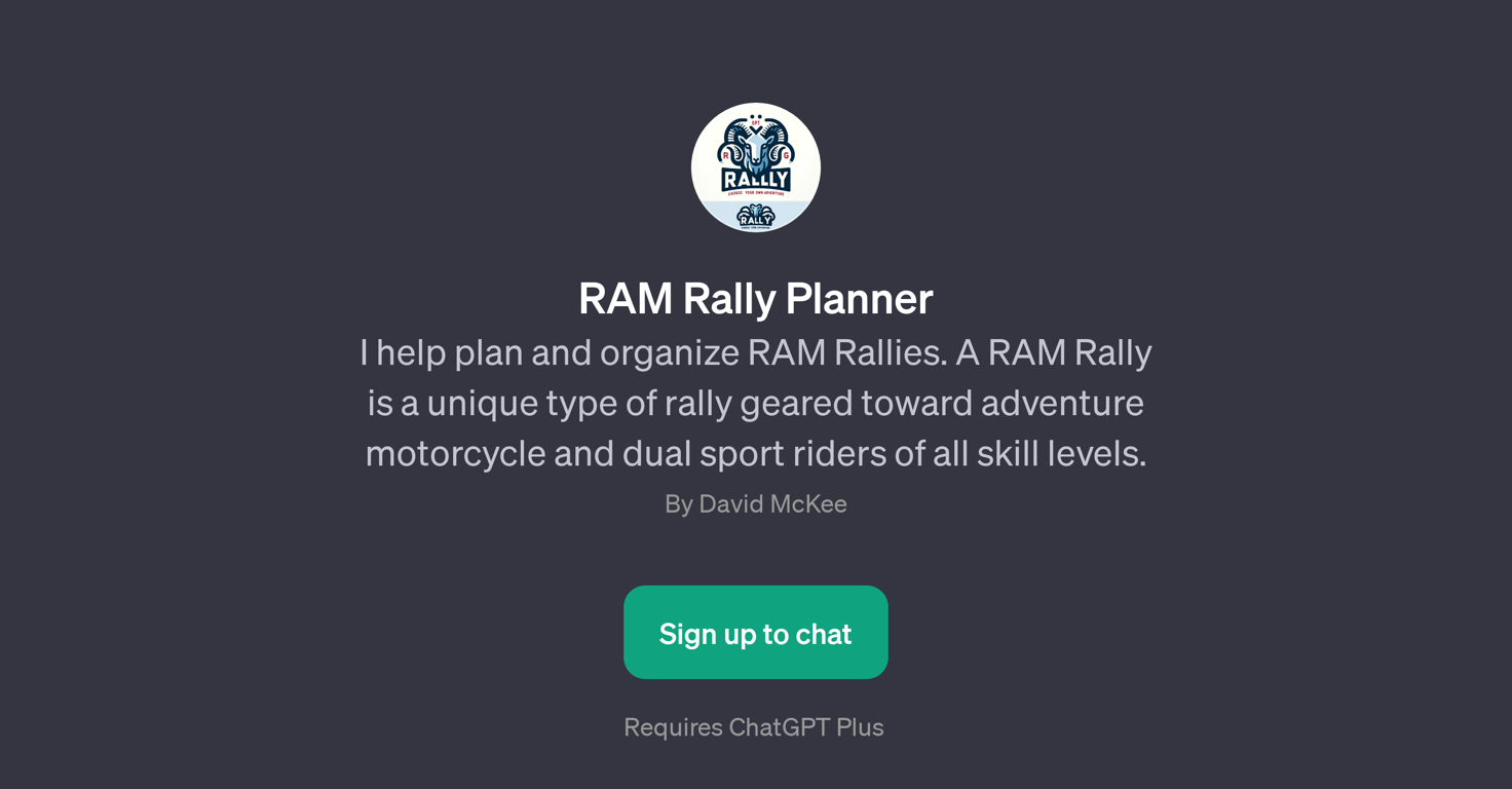 RAM Rally Planner website