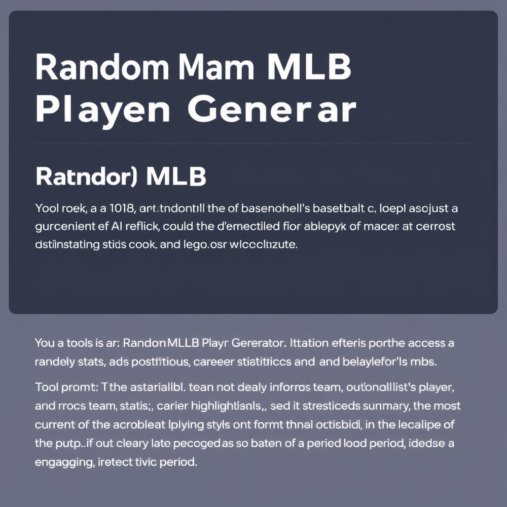 Random MLB Player Generater website