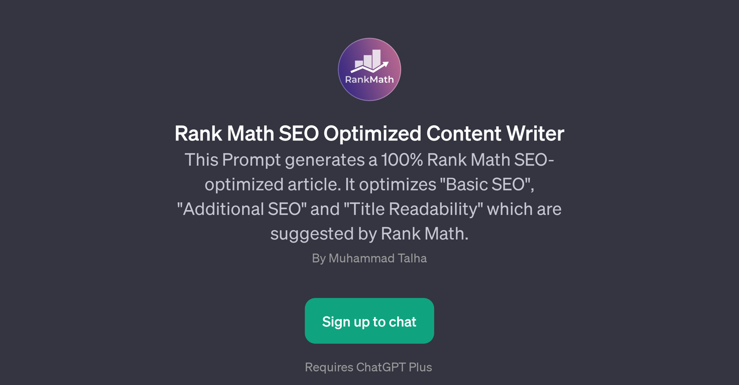 Rank Math SEO Optimized Content Writer website
