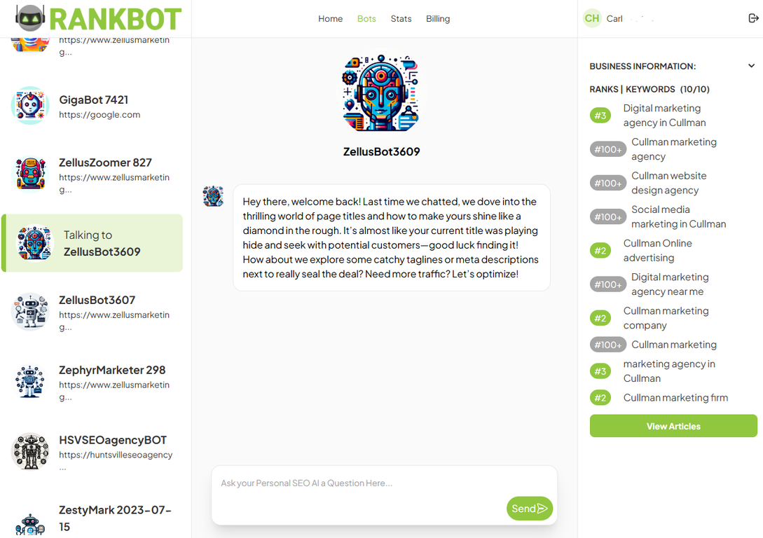 RankBot | AI Linkbuilding Agent website