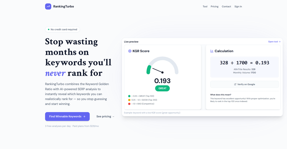 Ranking Turbo website
