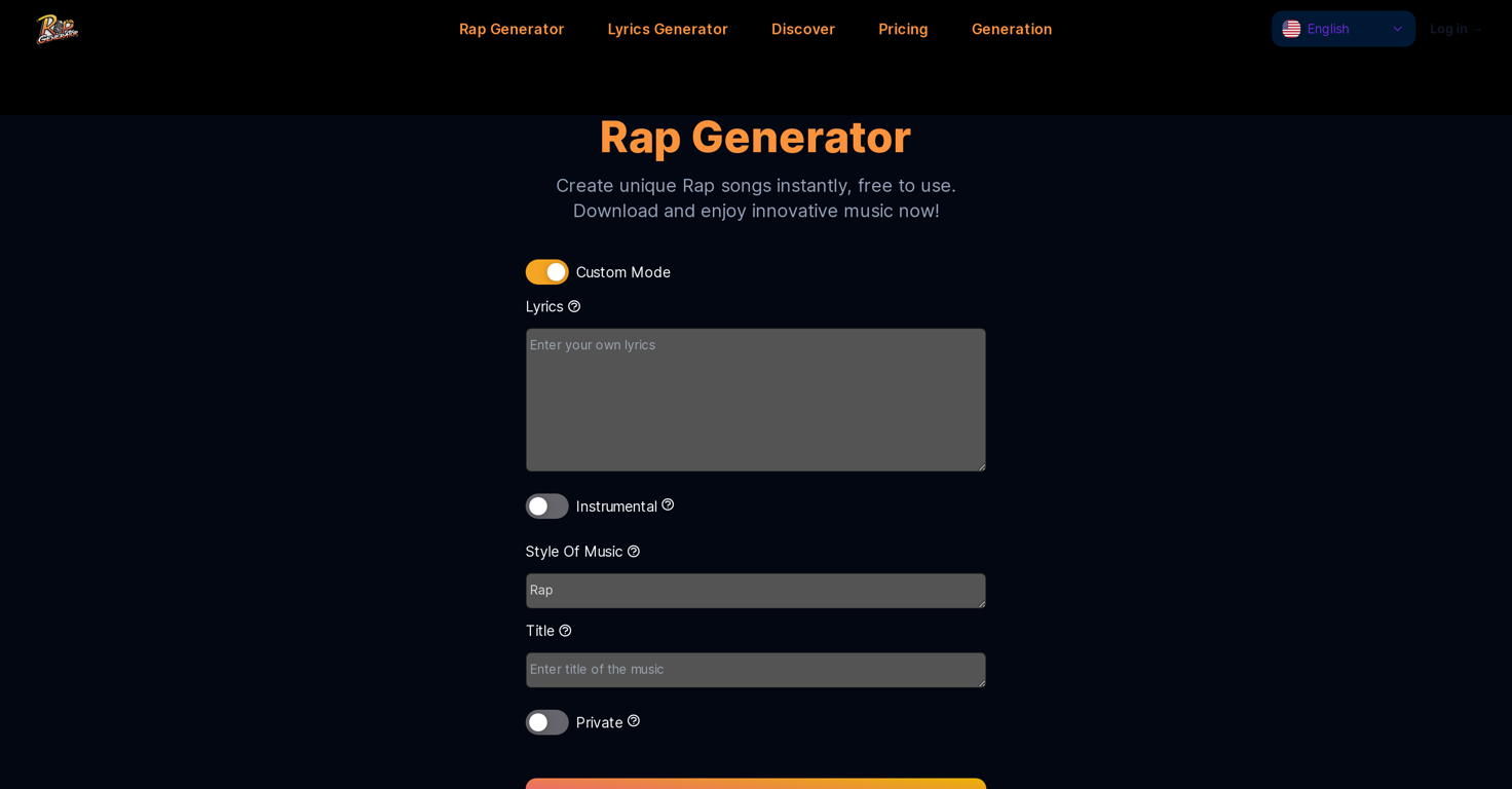 Rap Generator website