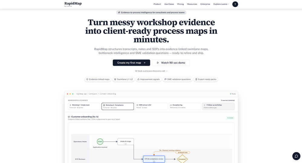 RapidMap - powered by Leanify website