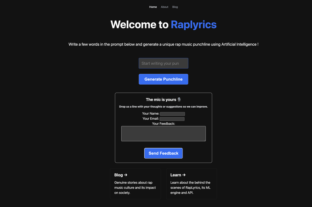 Raplyrics website