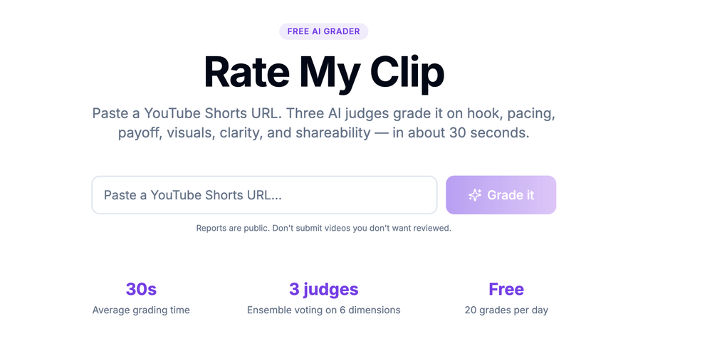 Rate My Clip by ClipFinder website