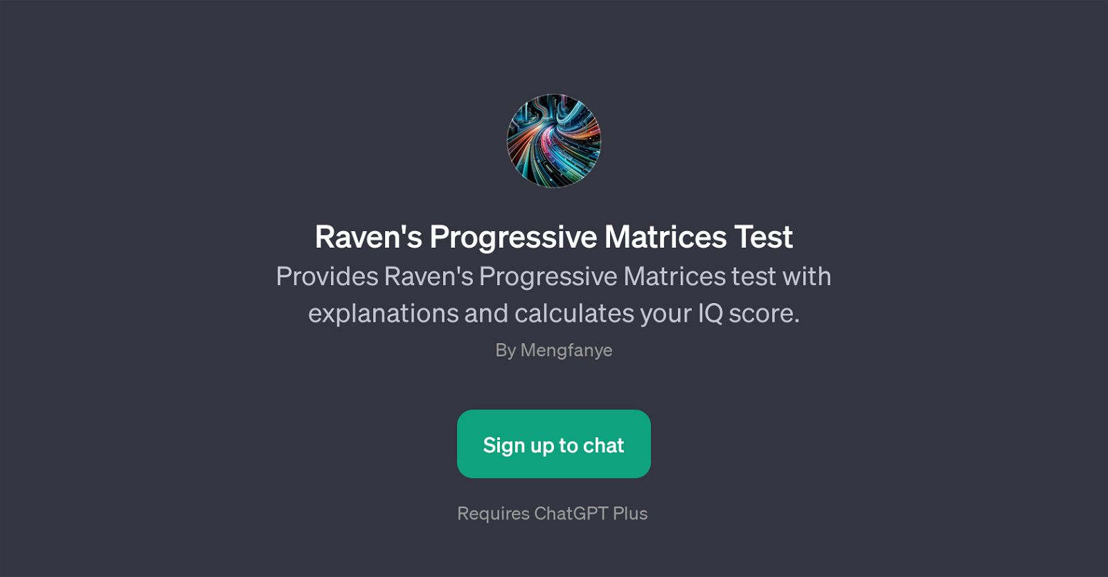 Raven's Progressive Matrices Test GPT website