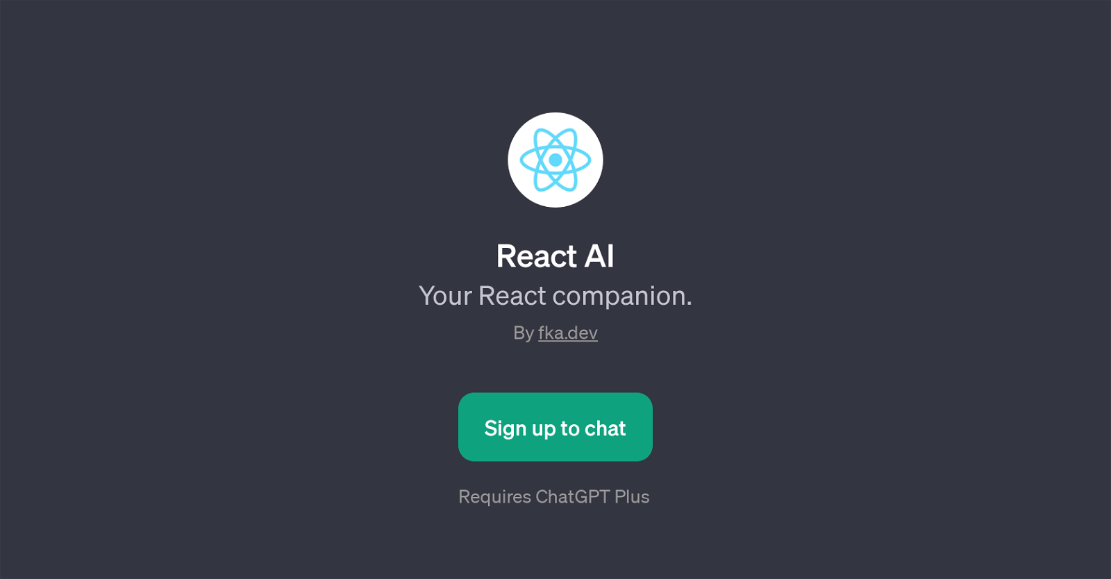 React AI website