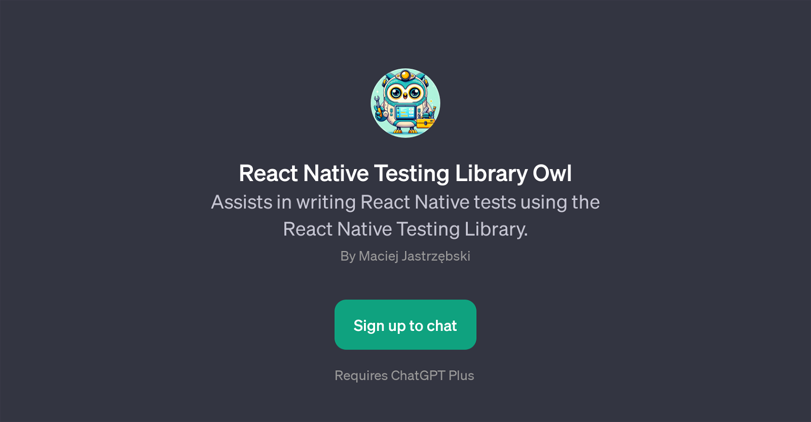 React Native Testing Library Owl website