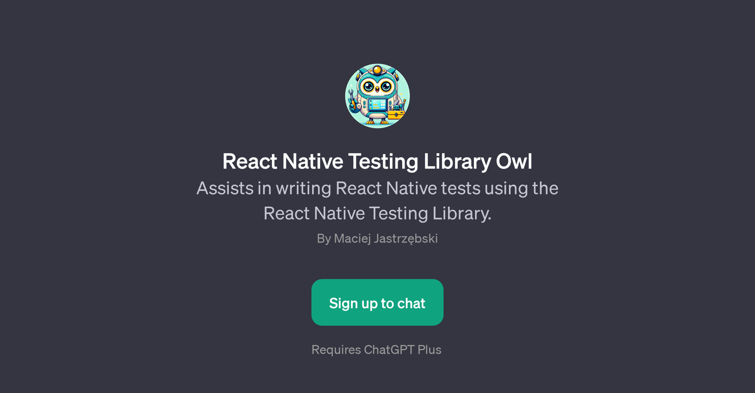 React Native Testing Library Owl website