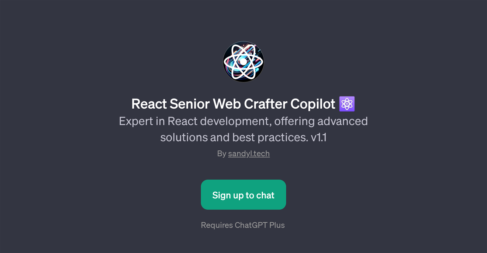 React Senior Web Crafter Copilot website