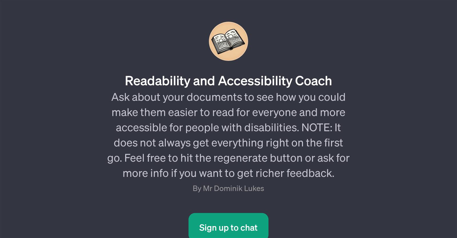 Readability and Accessibility Coach GPT website