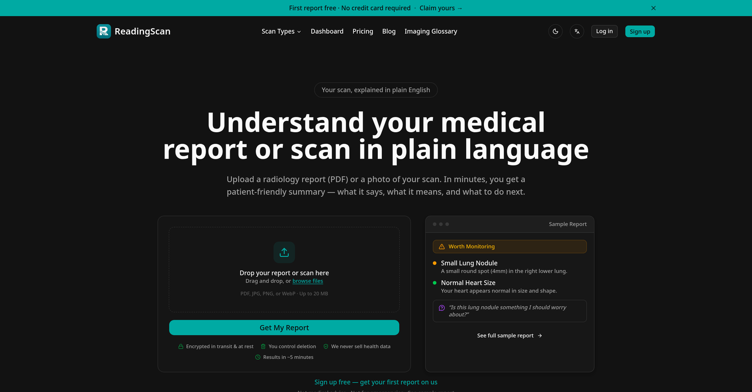 Screenshot ReadingScan 1