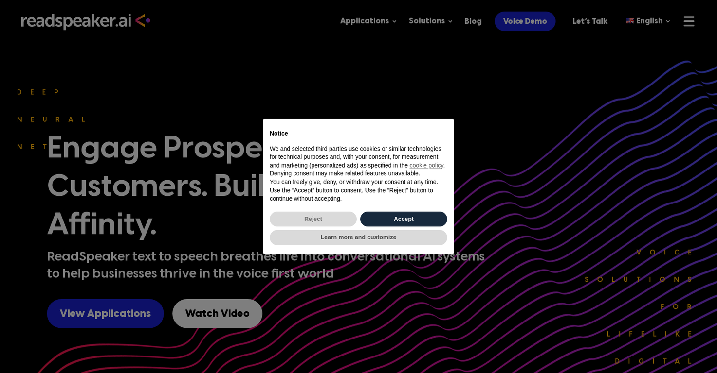 ReadSpeaker AI website