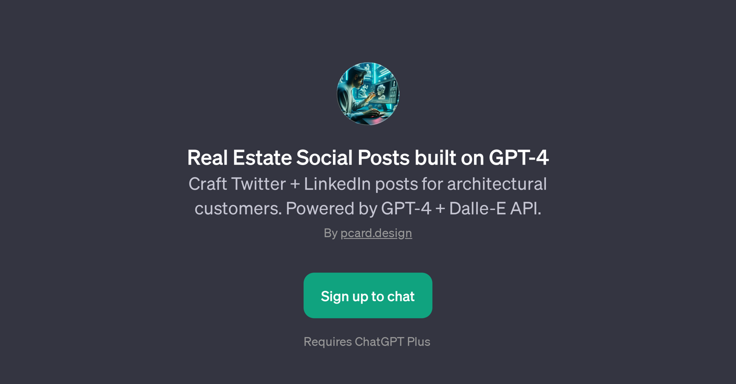 Real Estate Social Posts built on GPT-4 website
