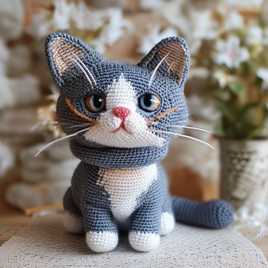 Realistic cat crochet step by step - AI Tool by @theivete80