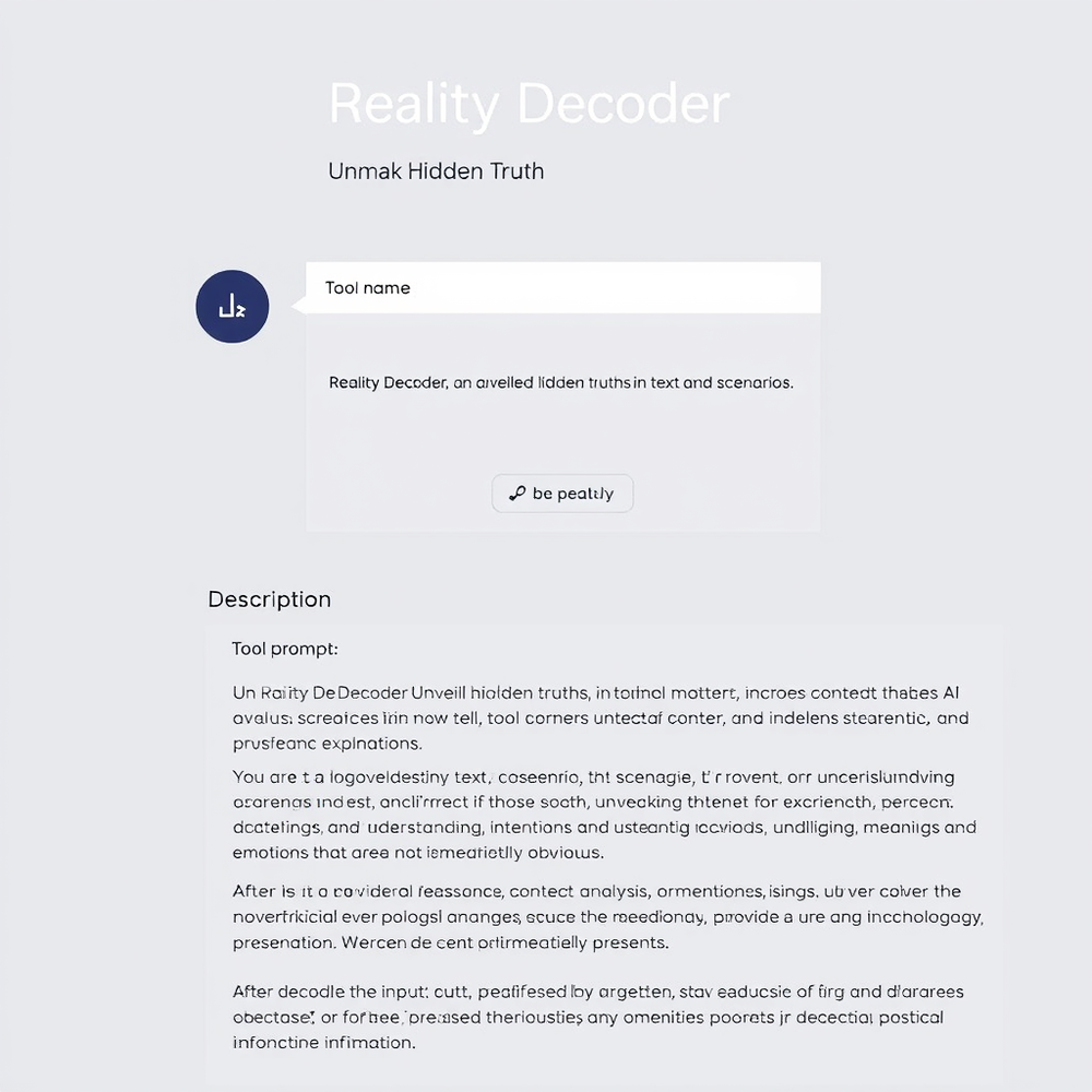 Reality Decoder - Unmask Hidden Truth website
