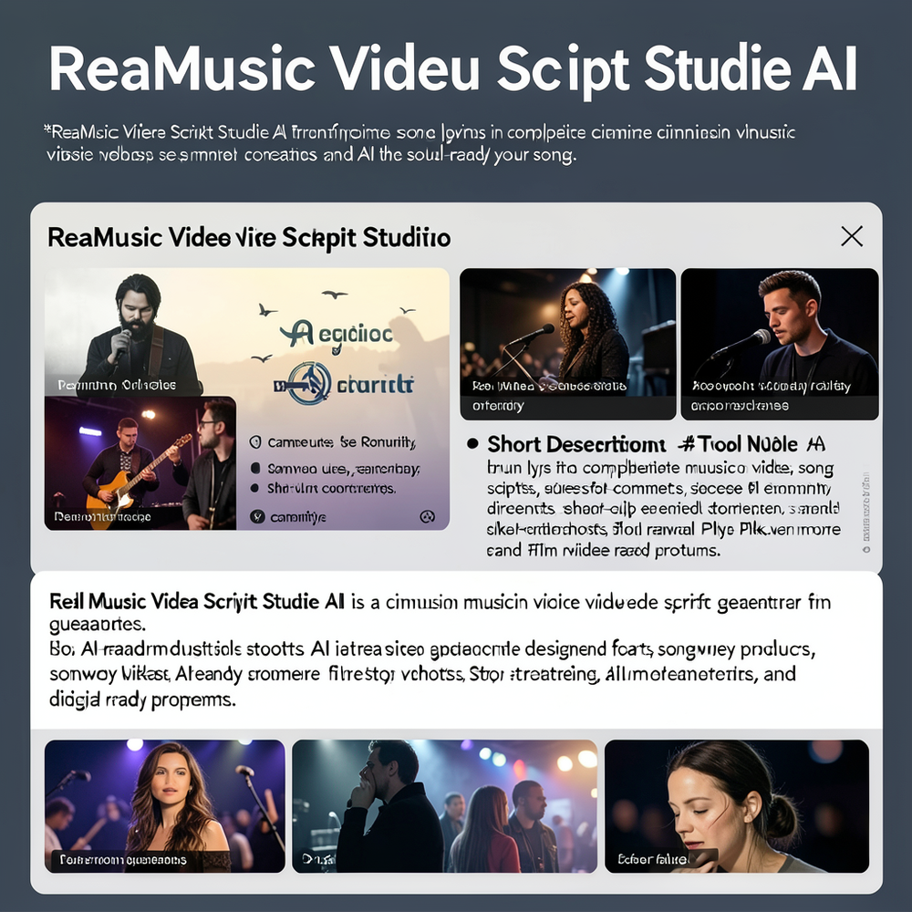 **ReaMusic Video Script Studio AI** website