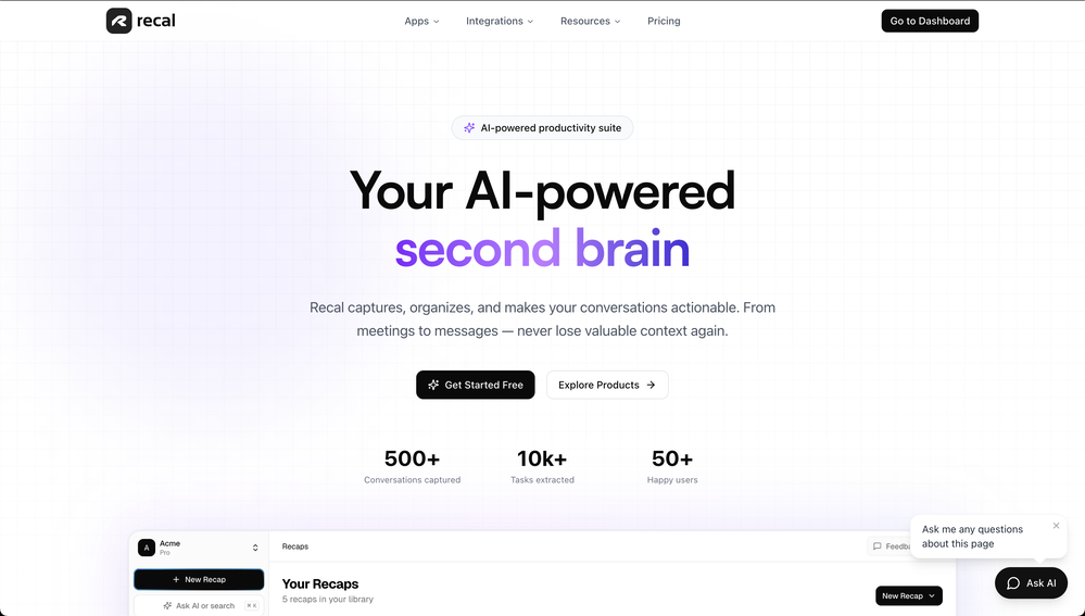 Recal website