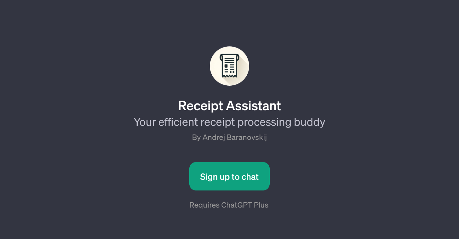 Receipt Assistant website